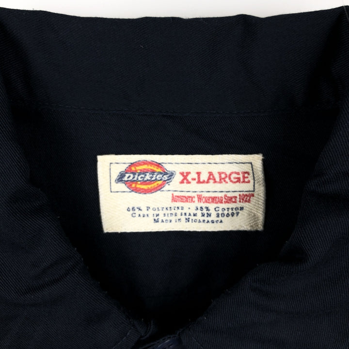 Dickies Short Sleeve Work Shirt Box Shirt Men's XL polyester black type Vintage Second Hand