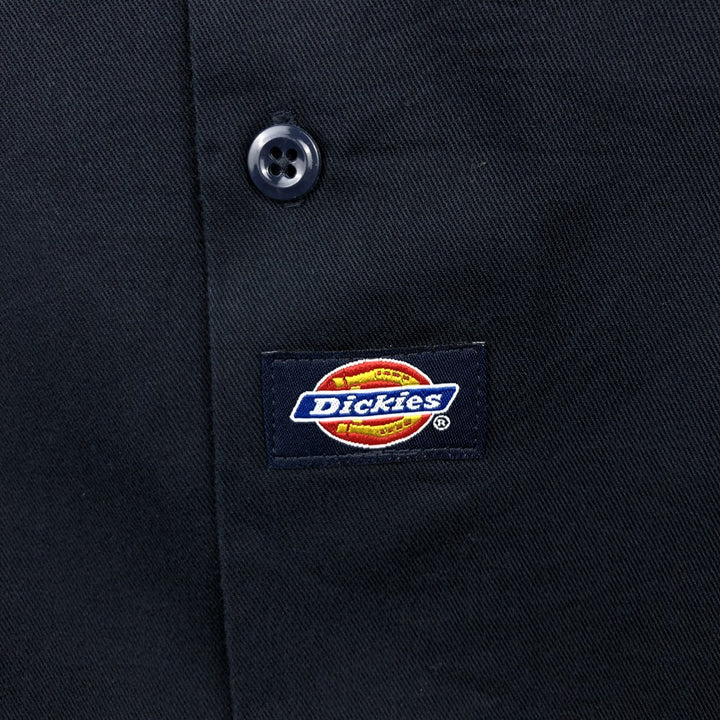 Dickies Short Sleeve Work Shirt Box Shirt Men's XL polyester black type Vintage Second Hand