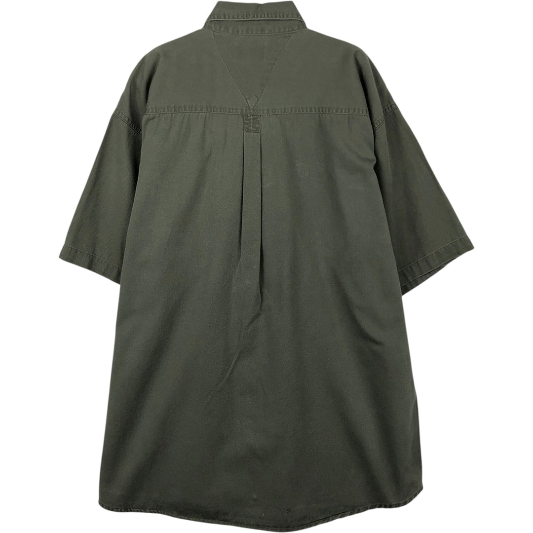 Dickies button-down short-sleeved work shirt, men's size L (approx.) cotton Khaki type Vintage Second Hand