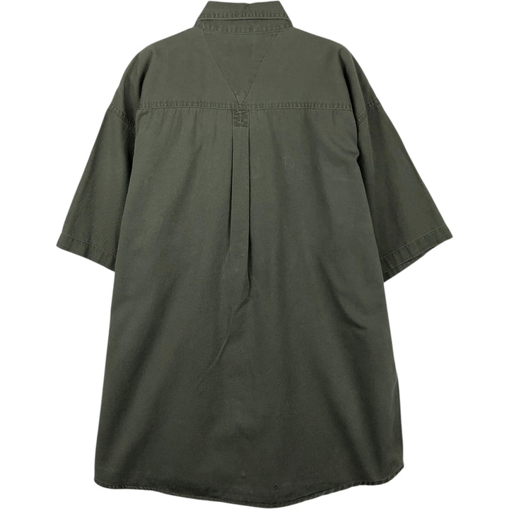 Dickies button-down short-sleeved work shirt, men's size L (approx.) cotton Khaki type Vintage Second Hand