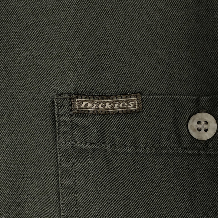 Dickies button-down short-sleeved work shirt, men's size L (approx.) cotton Khaki type Vintage Second Hand