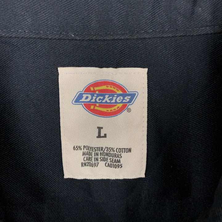 Dickies Short Sleeve Work Shirt Box Shirt Men's L Size polyester black type Vintage Second Hand