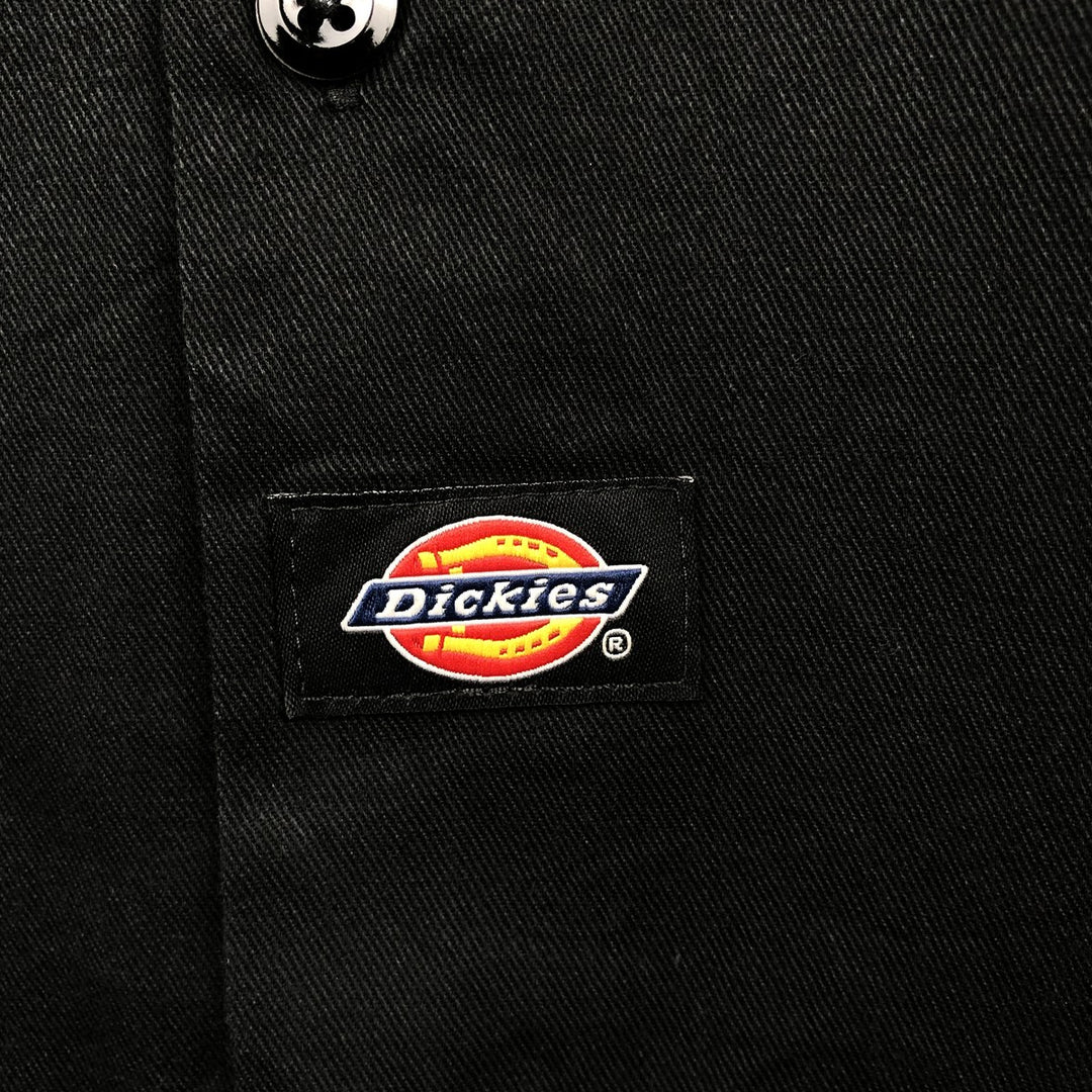 Dickies Short Sleeve Work Shirt Box Shirt Men's L Size polyester black type Vintage Second Hand