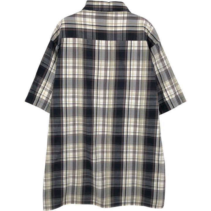 Dickies Check Pattern Short Sleeve Work Shirt Box Shirt Men's XXL cotton black type Vintage Second Hand