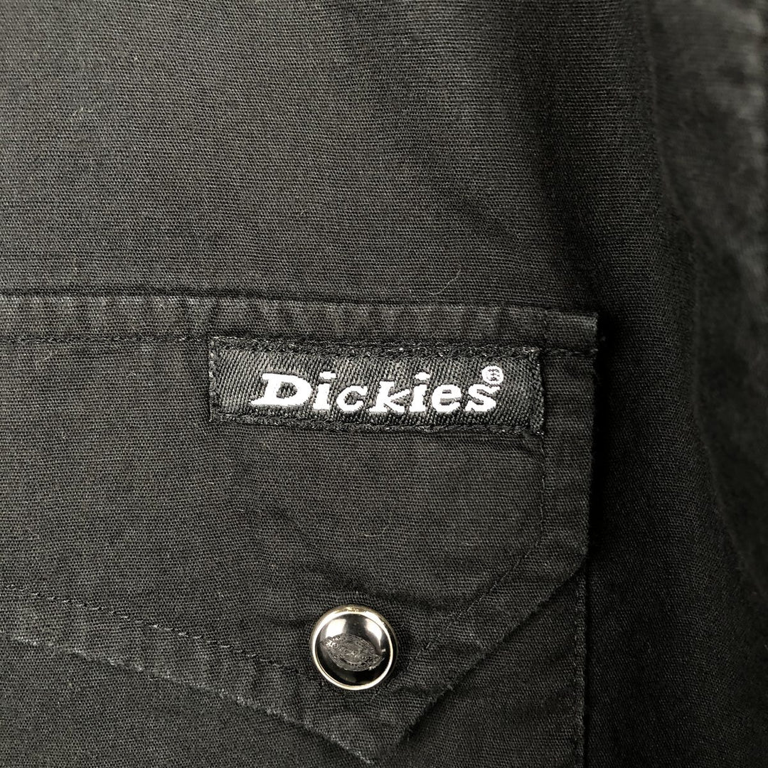 Dickies short sleeve work shirt, men's size L cotton black type Vintage Second Hand