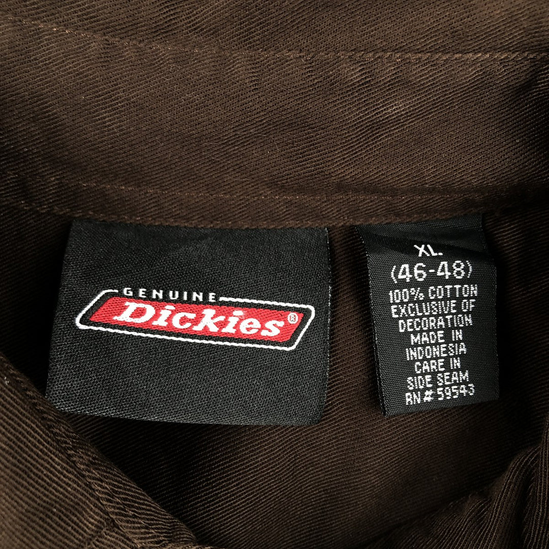 Dickies Two-Tone Short-Sleeve Work Shirt, Men's Size XL cotton brown type Vintage Second Hand