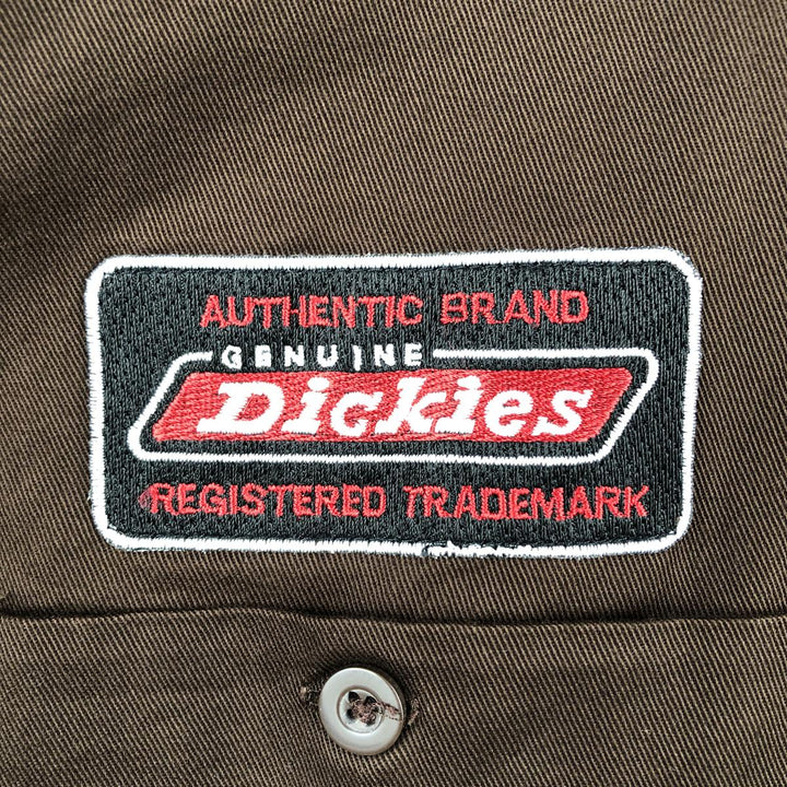 Dickies Two-Tone Short-Sleeve Work Shirt, Men's Size XL cotton brown type Vintage Second Hand