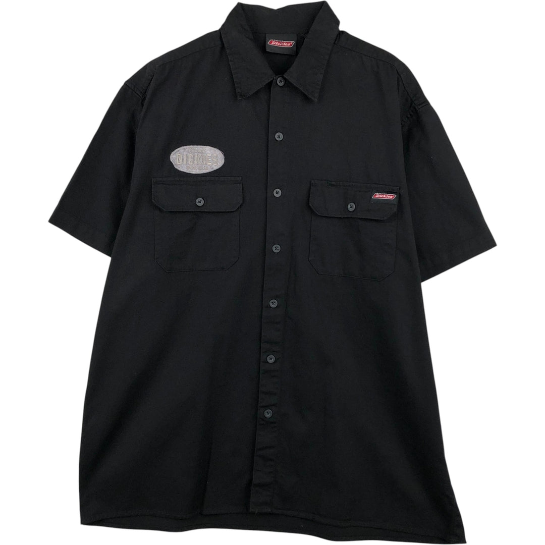 Dickies Short Sleeve Work Shirt Box Shirt Men's L Size cotton black type Vintage Second Hand