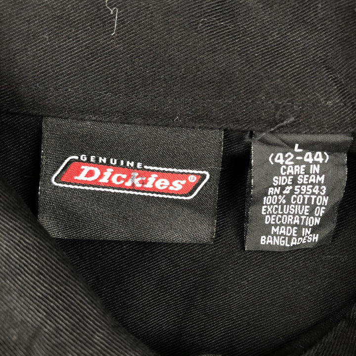 Dickies Short Sleeve Work Shirt Box Shirt Men's L Size cotton black type Vintage Second Hand