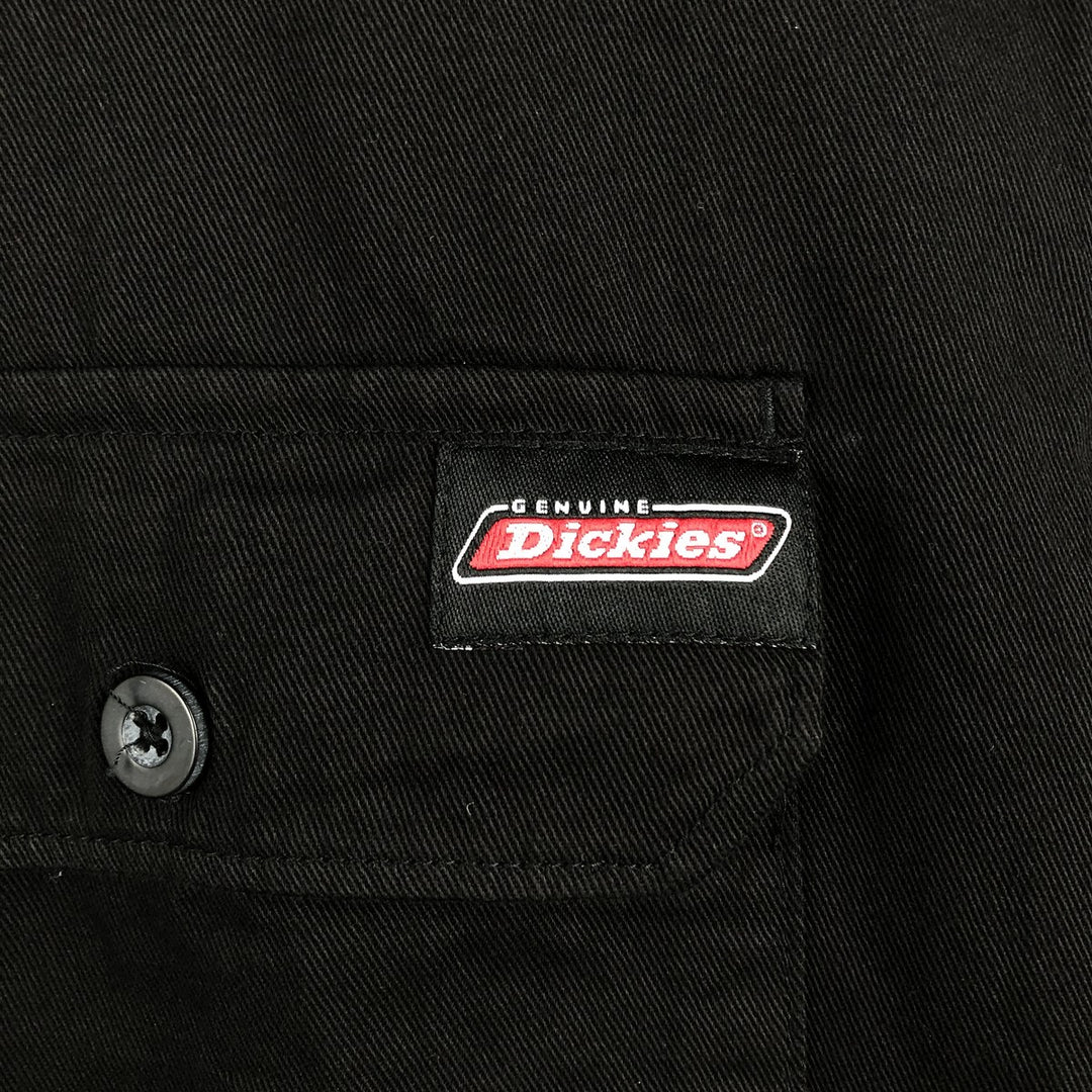Dickies Short Sleeve Work Shirt Box Shirt Men's L Size cotton black type Vintage Second Hand