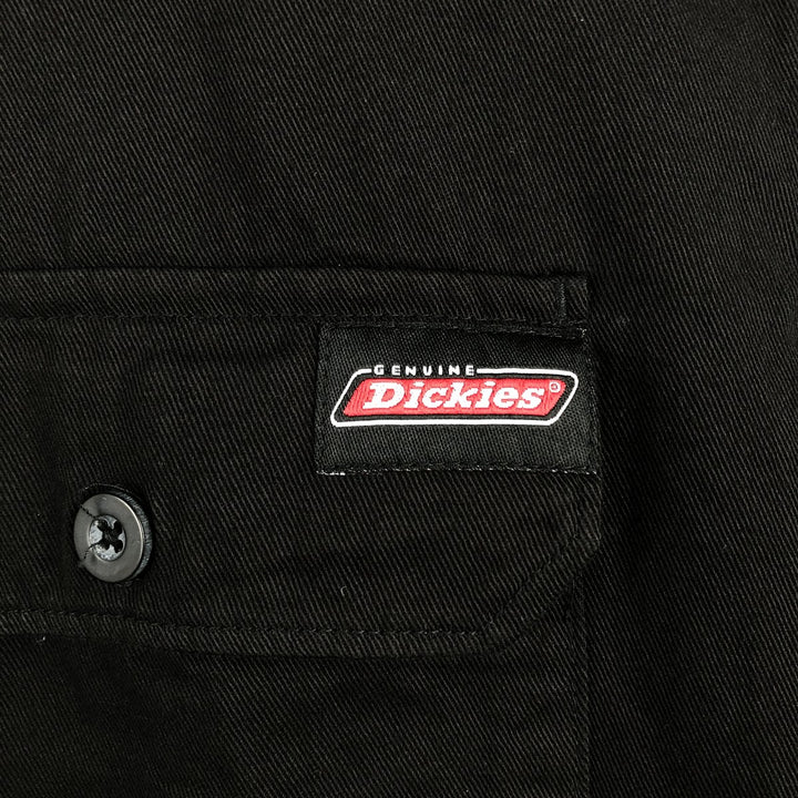 Dickies Short Sleeve Work Shirt Box Shirt Men's L Size cotton black type Vintage Second Hand