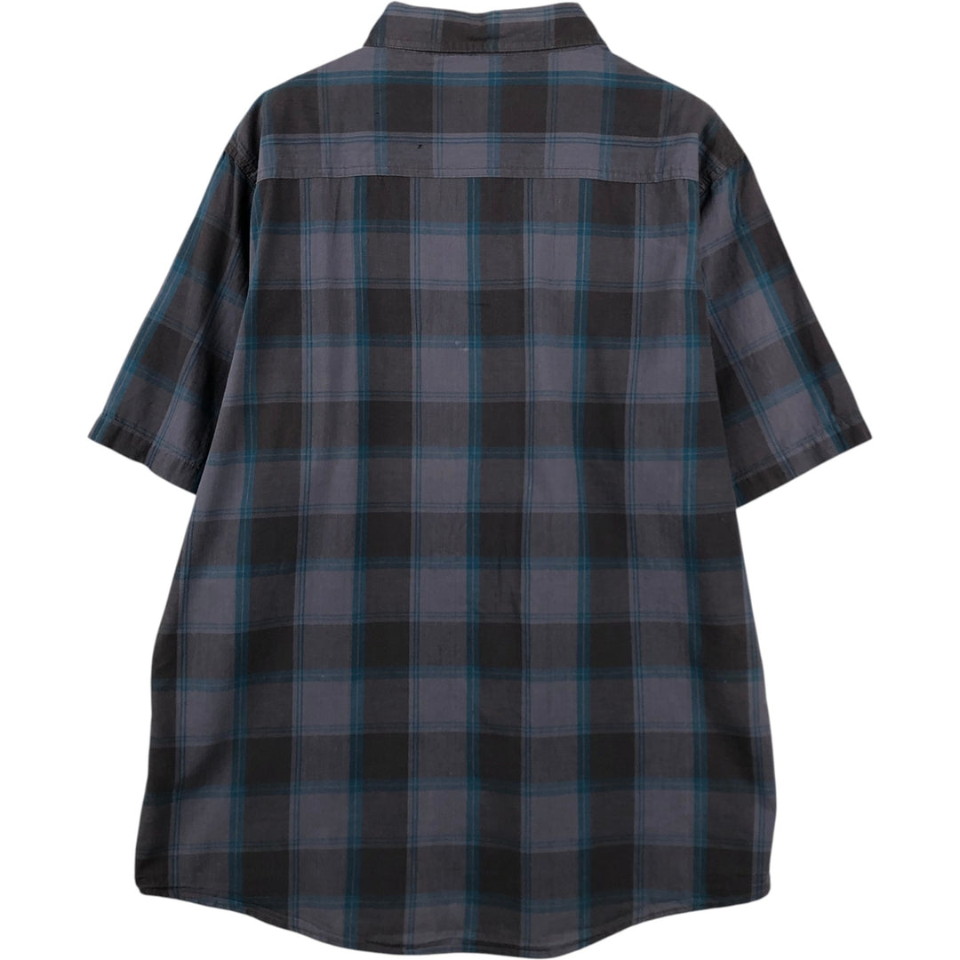 Dickies Check Pattern Short Sleeve Work Shirt Men's XL cotton Charcoal Vintage Second Hand
