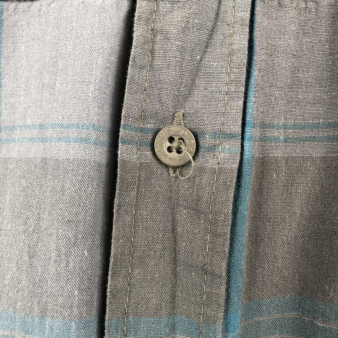 Dickies Check Pattern Short Sleeve Work Shirt Men's XL cotton Charcoal Vintage Second Hand