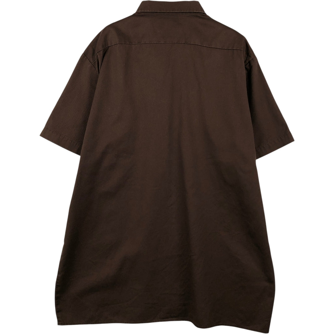 Dickies Short Sleeve Work Shirt Box Shirt Men's XL polyester brown type Vintage Second Hand