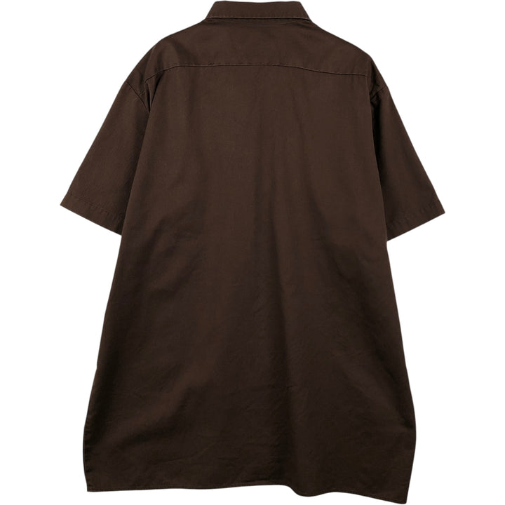 Dickies Short Sleeve Work Shirt Box Shirt Men's XL polyester brown type Vintage Second Hand