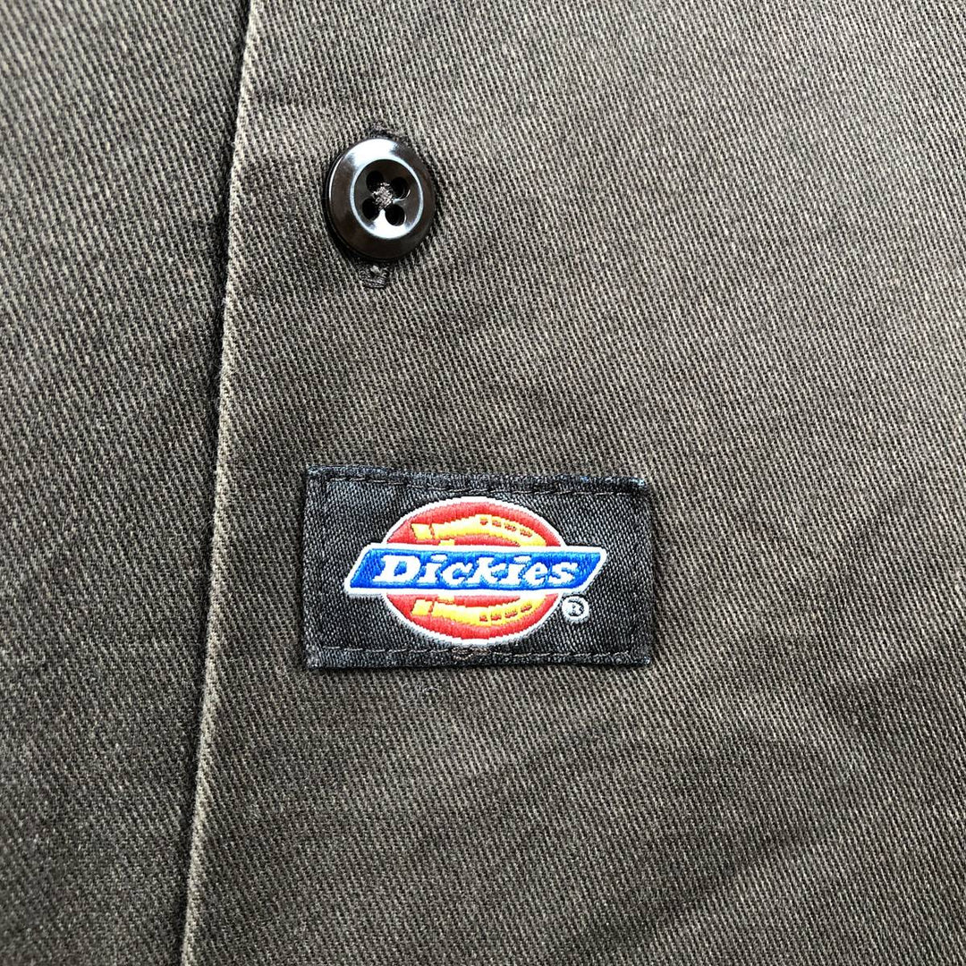 Dickies Short Sleeve Work Shirt Box Shirt Men's XL polyester brown type Vintage Second Hand
