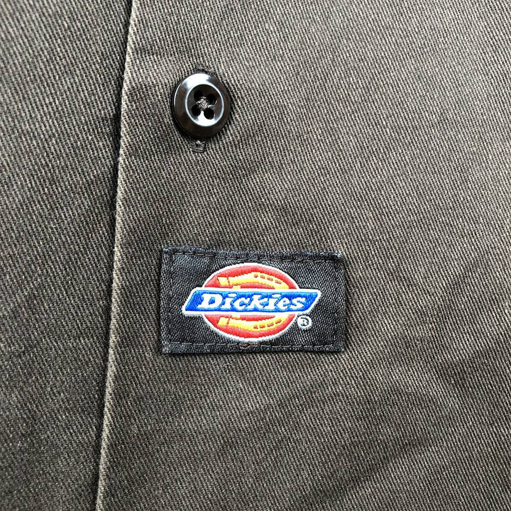 Dickies Short Sleeve Work Shirt Box Shirt Men's XL polyester brown type Vintage Second Hand
