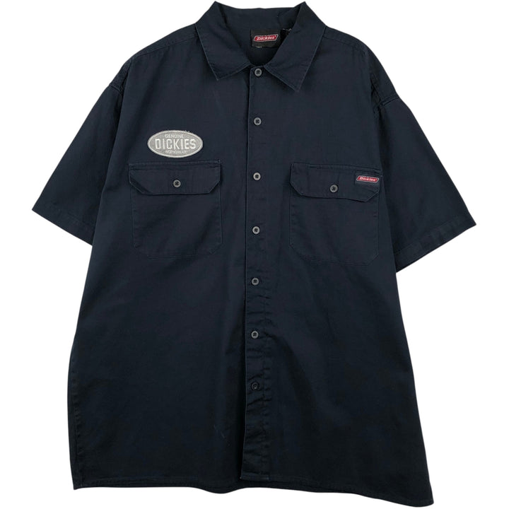 Dickies Short Sleeve Work Shirt Box Shirt Men's XL cotton black type Vintage Second Hand