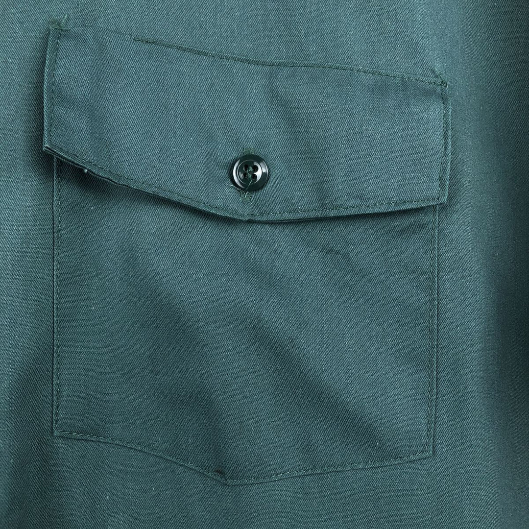Dickies Short Sleeve Work Shirt Box Shirt Men's L Size polyester Green type dark green Vintage Second Hand