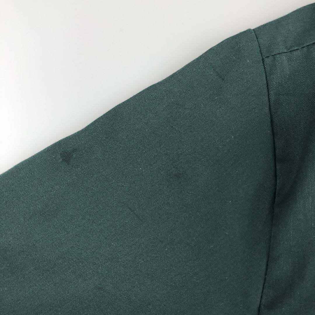 Dickies Short Sleeve Work Shirt Box Shirt Men's L Size polyester Green type dark green Vintage Second Hand