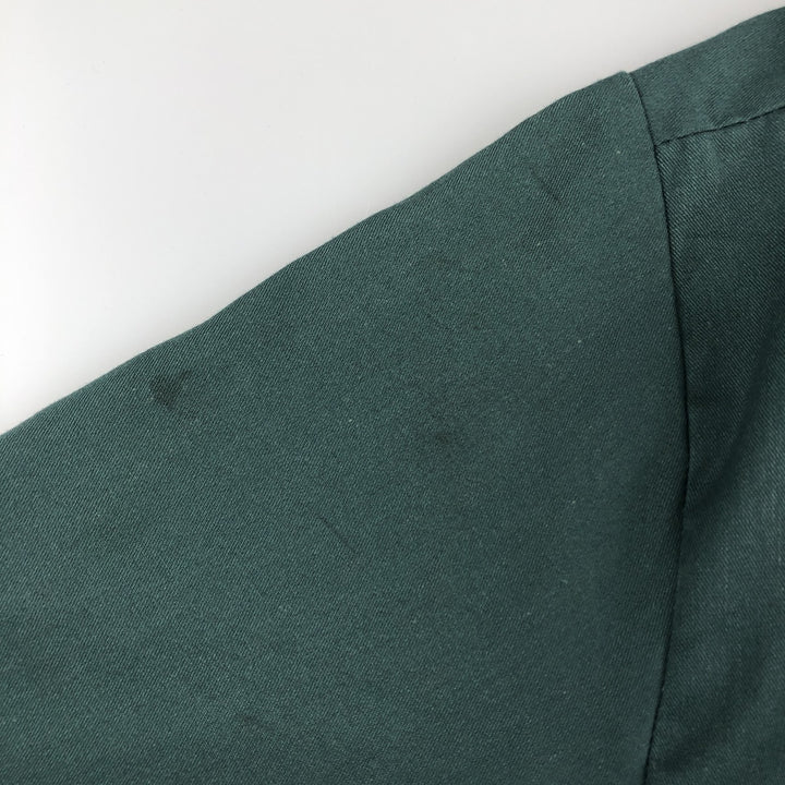 Dickies Short Sleeve Work Shirt Box Shirt Men's L Size polyester Green type dark green Vintage Second Hand