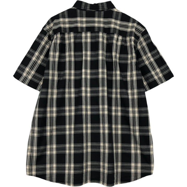 Carhartt RELAXED FIT Check Pattern Button-down Short Sleeve Work Shirt, Men's XL cotton black type Vintage Second Hand