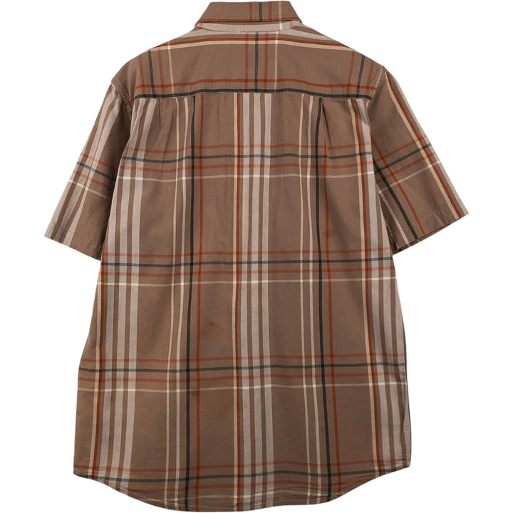 Carhartt Loose Fit Check Pattern Button-Down Short-Sleeve Work Shirt (Men's Size S) cotton cheek Vintage Second Hand