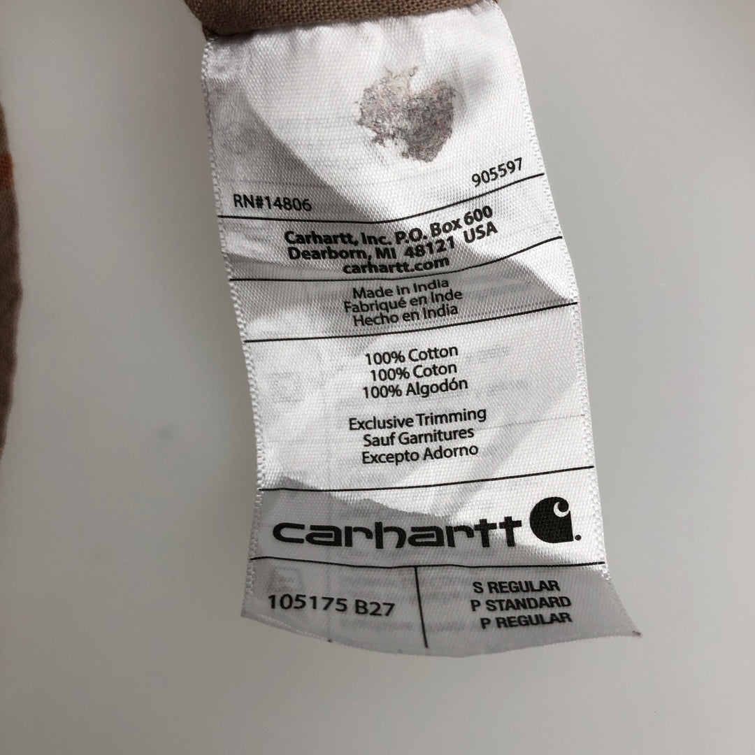 Carhartt Loose Fit Check Pattern Button-Down Short-Sleeve Work Shirt (Men's Size S) cotton cheek Vintage Second Hand