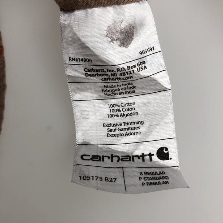Carhartt Loose Fit Check Pattern Button-Down Short-Sleeve Work Shirt (Men's Size S) cotton cheek Vintage Second Hand