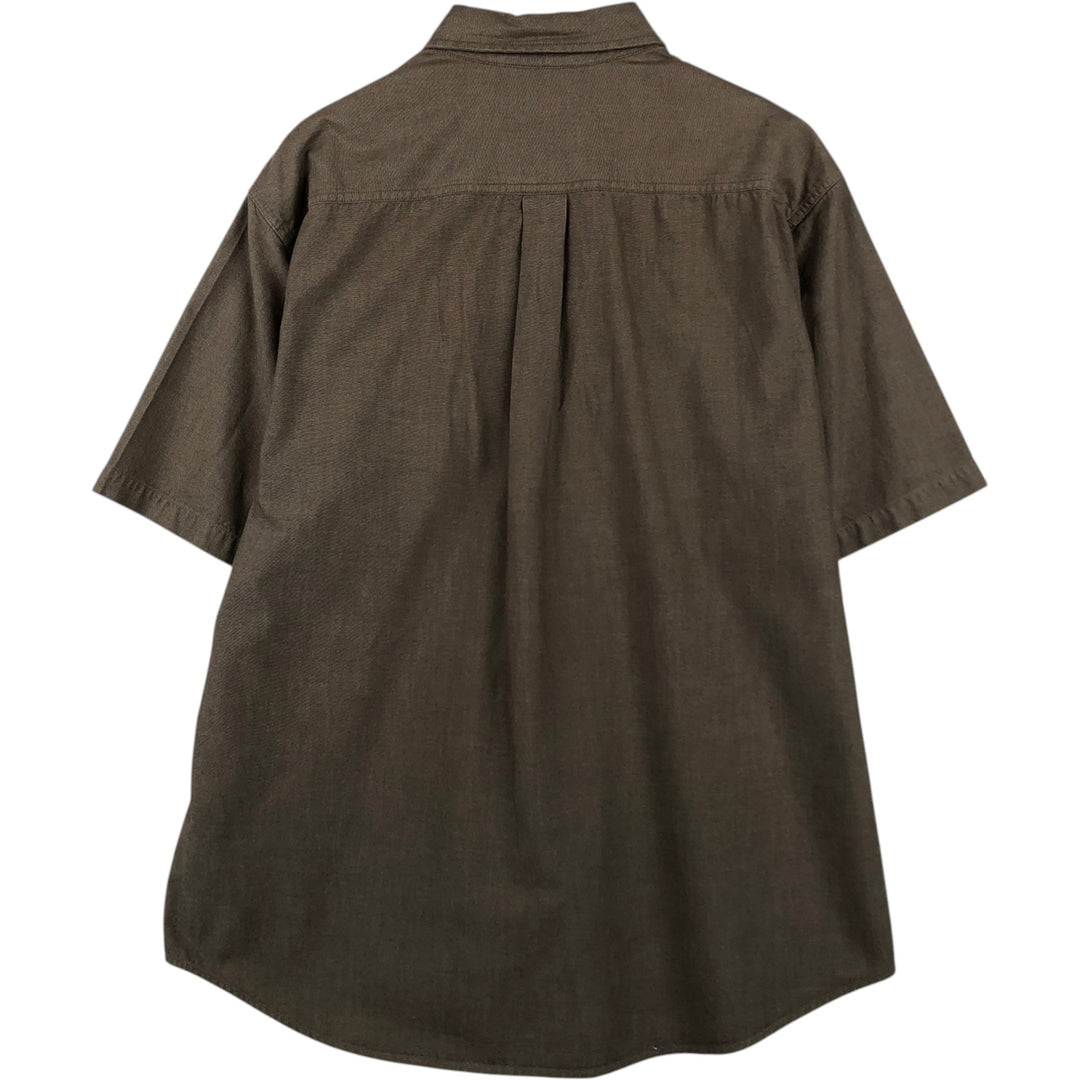 Carhartt button-down short-sleeve work shirt, men's size L cotton Khaki type brown Vintage Second Hand