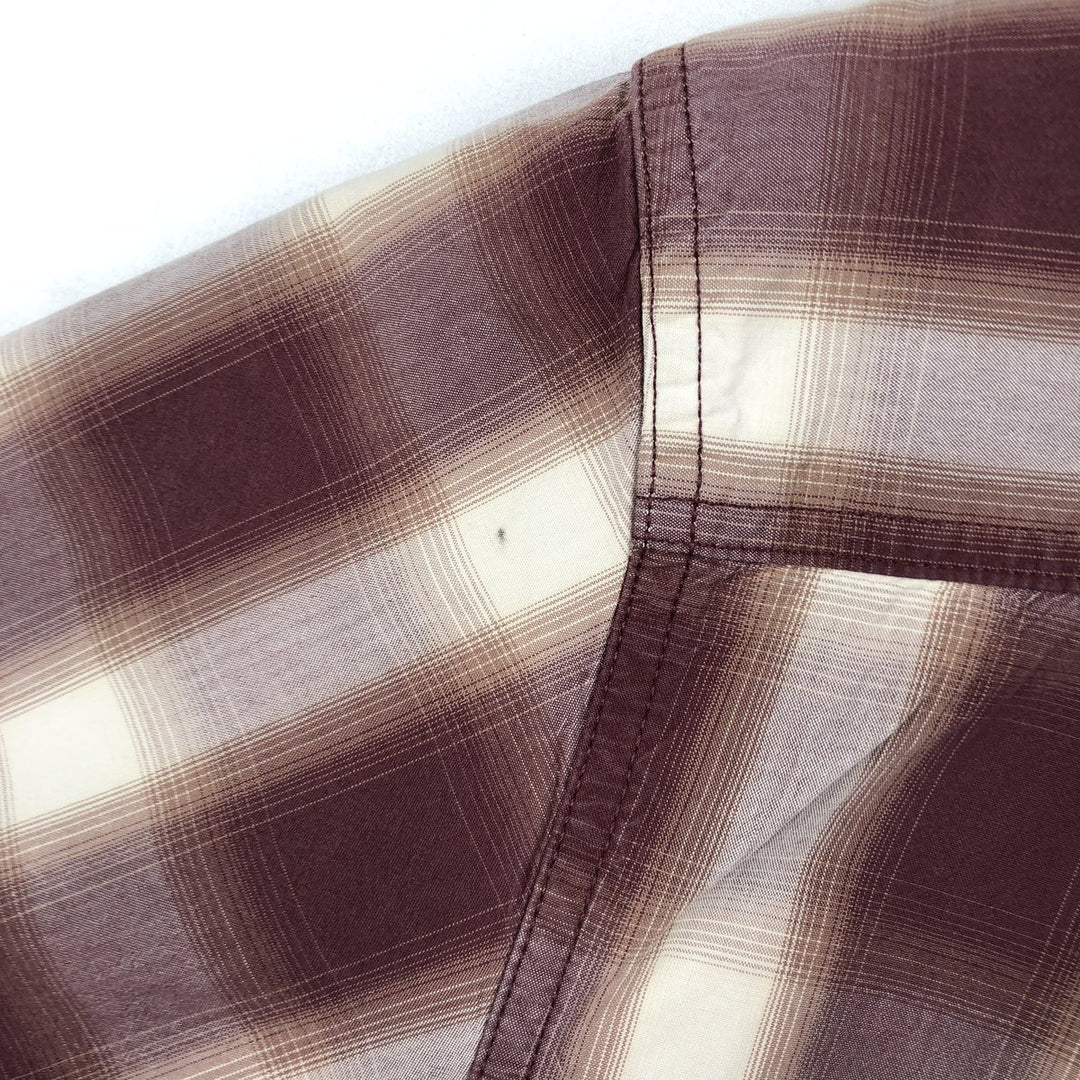 Carhartt Relaxed Fit Ombre Check Pattern Short-Sleeve Work Shirt, Men's XXL (approx.) cotton burgundy type Vintage Second Hand