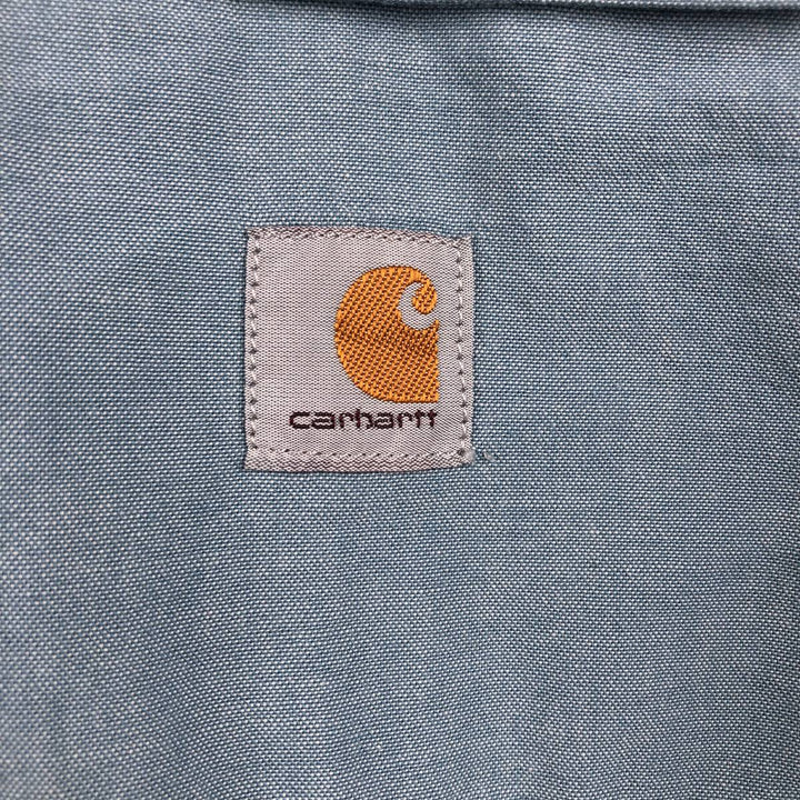 Carhartt Loose Fit Button-Down Short Sleeve Work Shirt, Men's Size L cotton Blue type light blue Vintage Second Hand