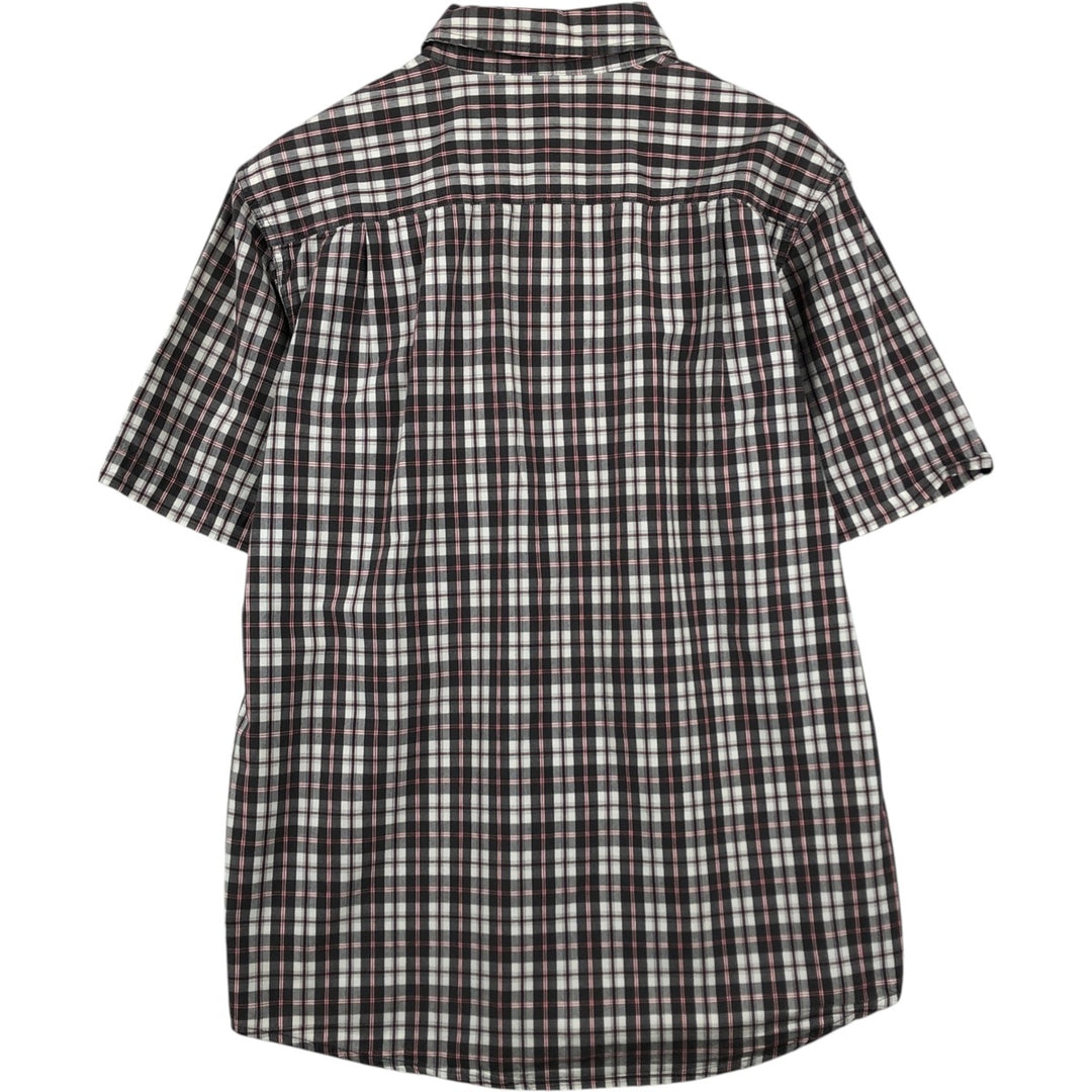 Carhartt Relaxed Fit Check Pattern Button-down Short Sleeve Work Shirt, Men's Medium cotton gray type Vintage Second Hand