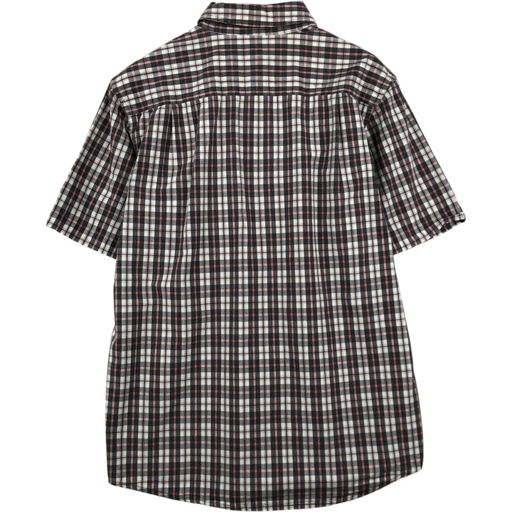 Carhartt Relaxed Fit Check Pattern Button-down Short Sleeve Work Shirt, Men's Medium cotton gray type Vintage Second Hand