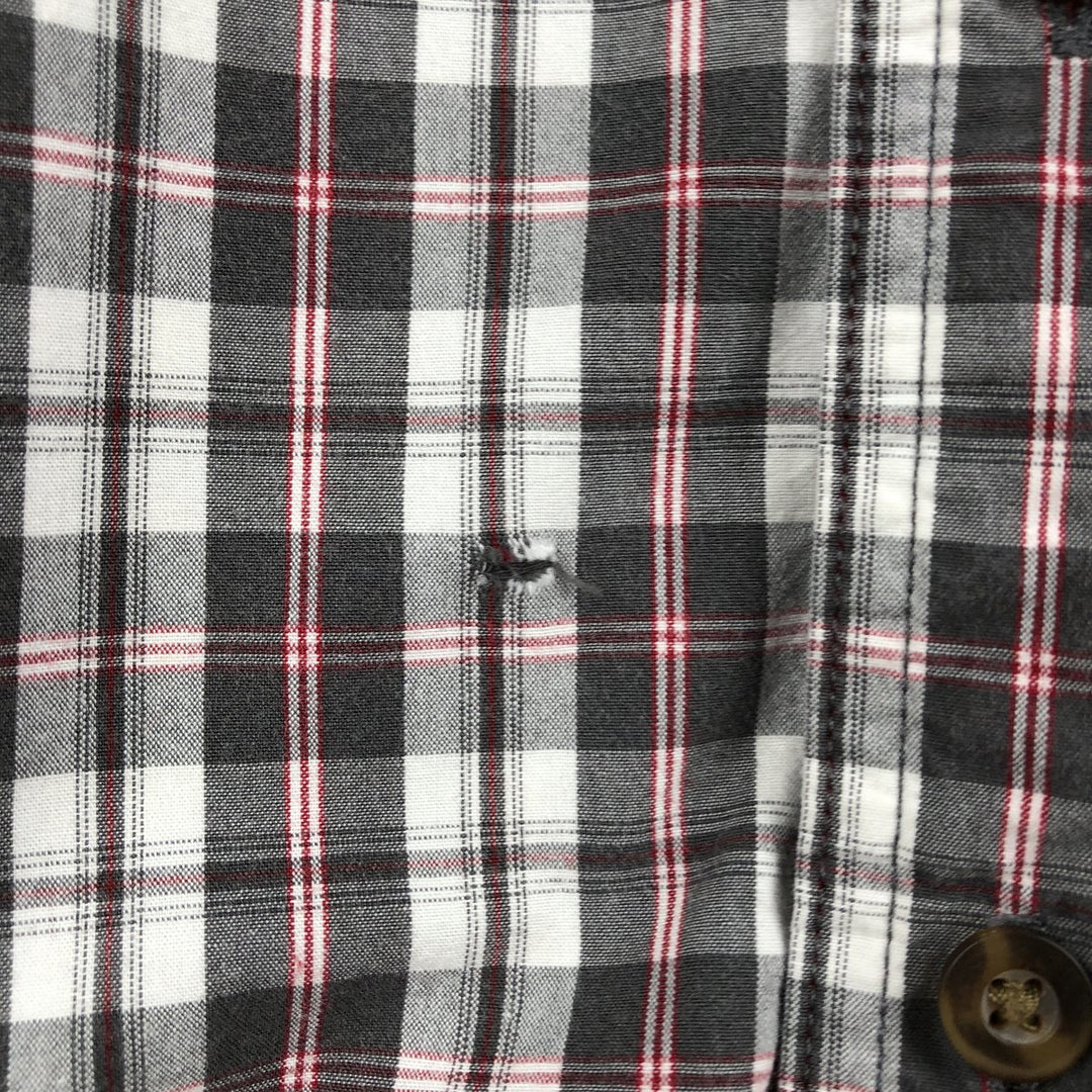 Carhartt Relaxed Fit Check Pattern Button-down Short Sleeve Work Shirt, Men's Medium cotton gray type Vintage Second Hand