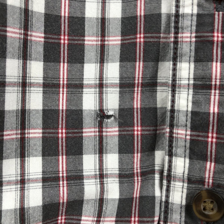 Carhartt Relaxed Fit Check Pattern Button-down Short Sleeve Work Shirt, Men's Medium cotton gray type Vintage Second Hand