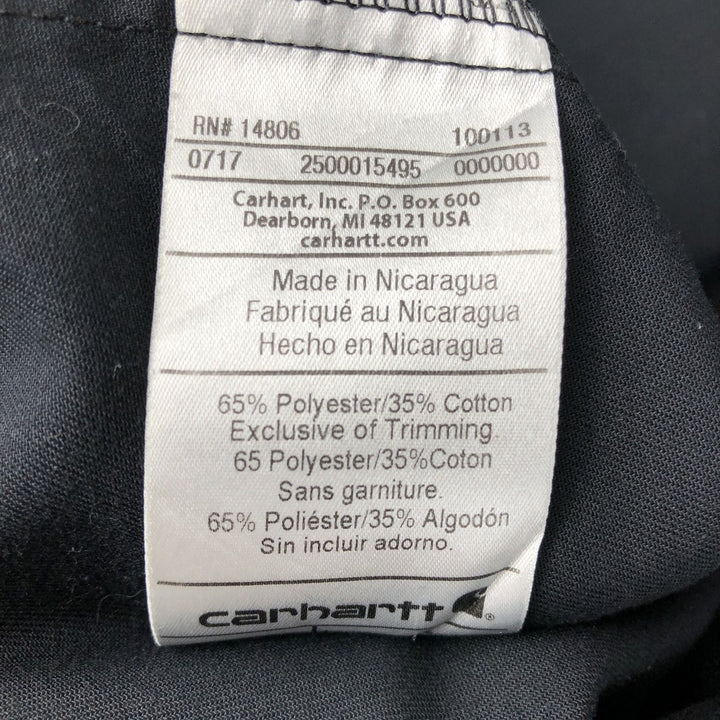 Carhartt Relaxed Fit Short Sleeve Work Shirt, Boxy Shirt, Men's Size L polyester black type Vintage Second Hand