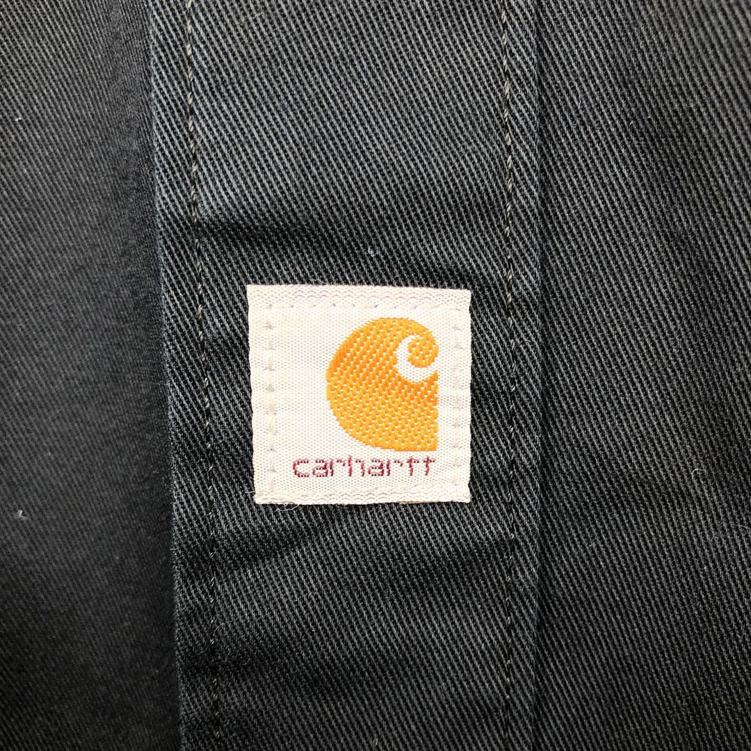 Carhartt Relaxed Fit Short Sleeve Work Shirt, Boxy Shirt, Men's Size L polyester black type Vintage Second Hand