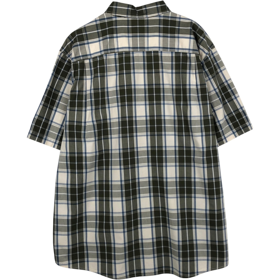 Carhartt Check Pattern Button-down Short Sleeve Work Shirt, Men's XXL cotton Khaki type Vintage Second Hand
