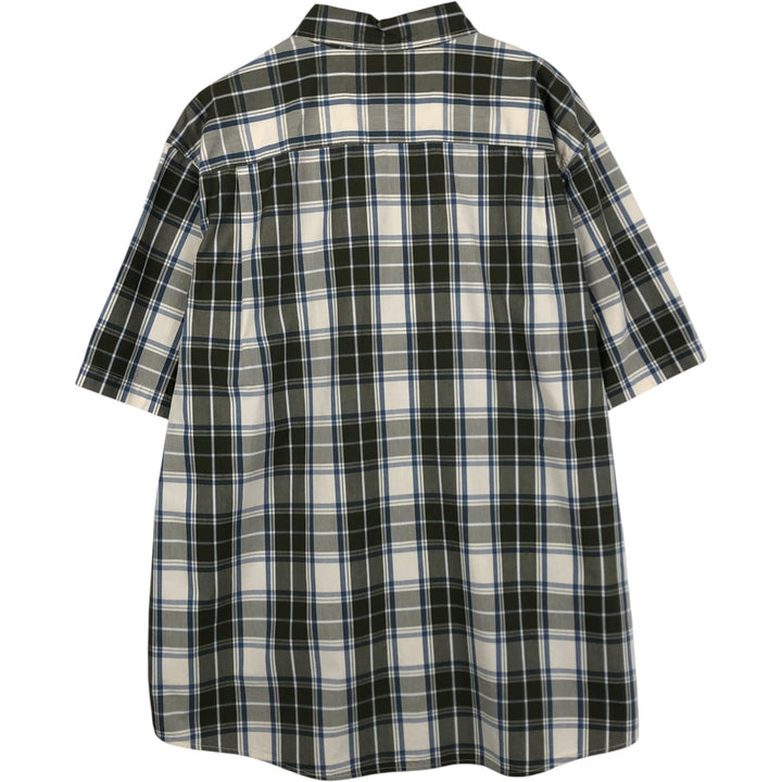 Carhartt Check Pattern Button-down Short Sleeve Work Shirt, Men's XXL cotton Khaki type Vintage Second Hand