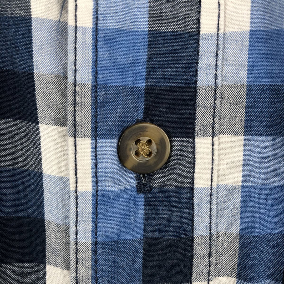 Carhartt RELAXED FIT Check Pattern Button-down Short Sleeve Work Shirt, Men's XL cotton blue type Vintage Second Hand
