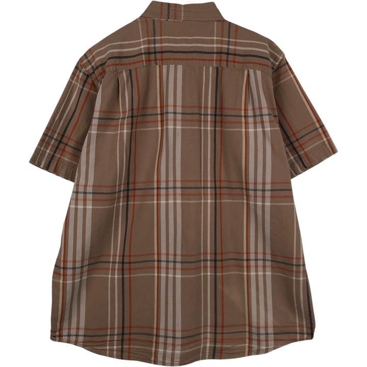 Carhartt Loose Fit Check Pattern Button-down Short Sleeve Work Shirt, Men's Size L cotton cheek Vintage Second Hand