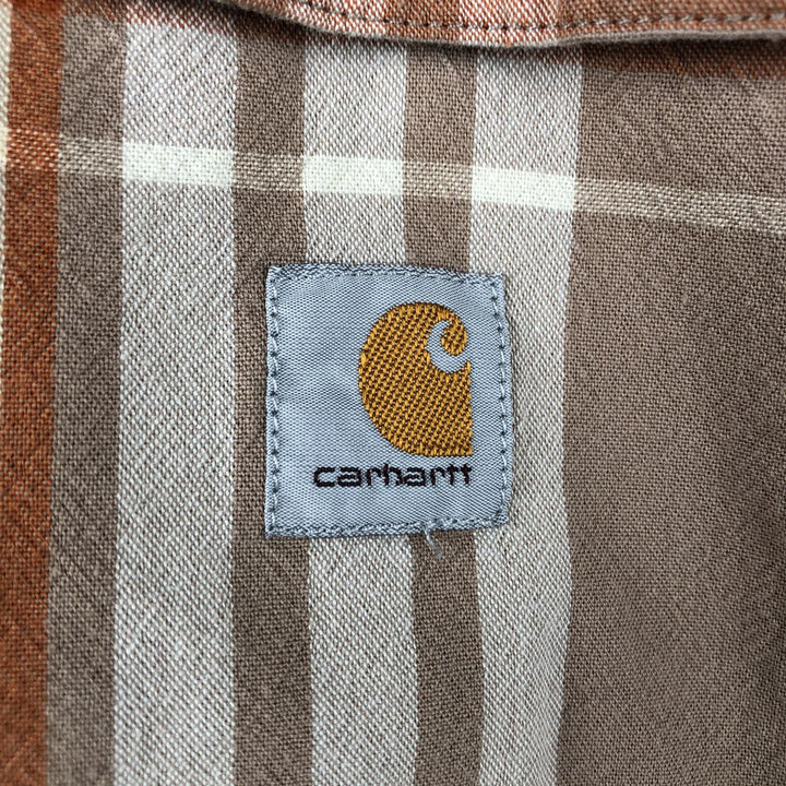 Carhartt Loose Fit Check Pattern Button-down Short Sleeve Work Shirt, Men's Size L cotton cheek Vintage Second Hand