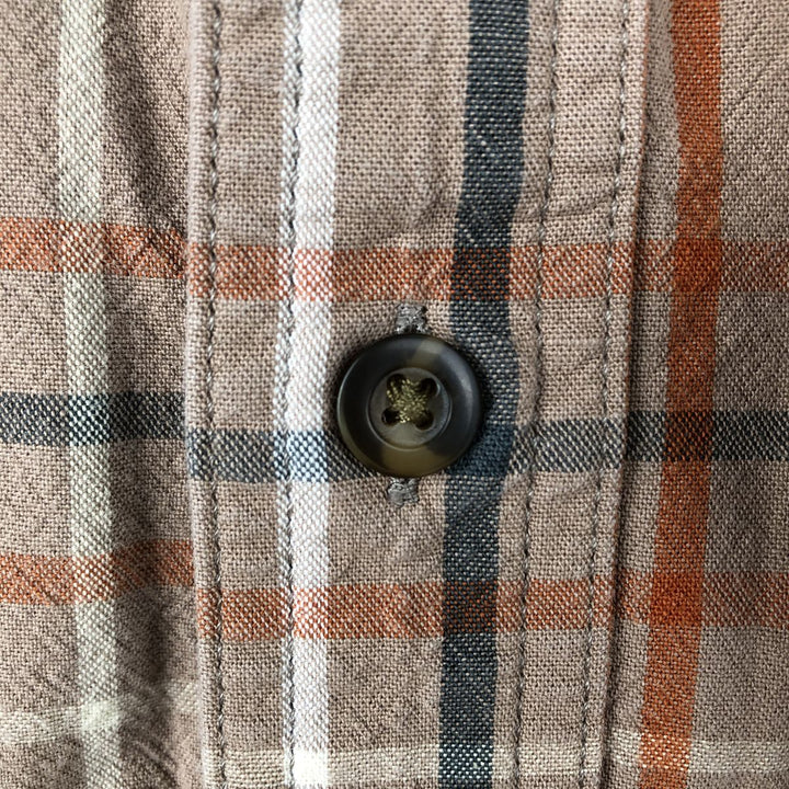 Carhartt Loose Fit Check Pattern Button-down Short Sleeve Work Shirt, Men's Size L cotton cheek Vintage Second Hand