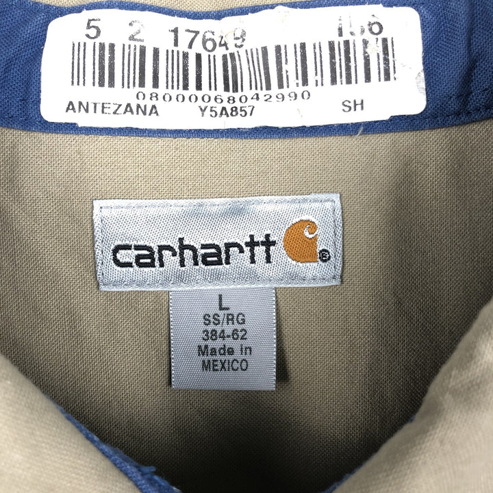 Carhartt short sleeve work shirt, size L for men unclear Khaki type beige Vintage Second Hand