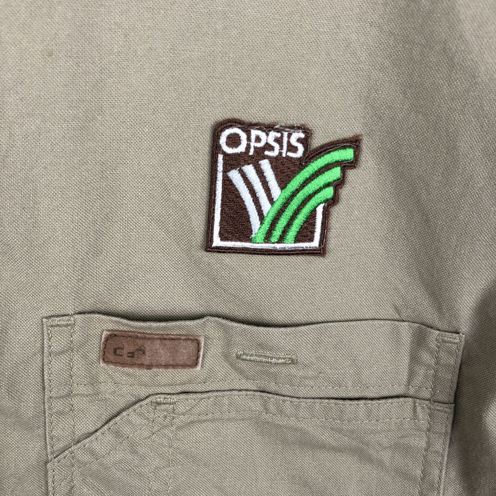 Carhartt short sleeve work shirt, size L for men unclear Khaki type beige Vintage Second Hand