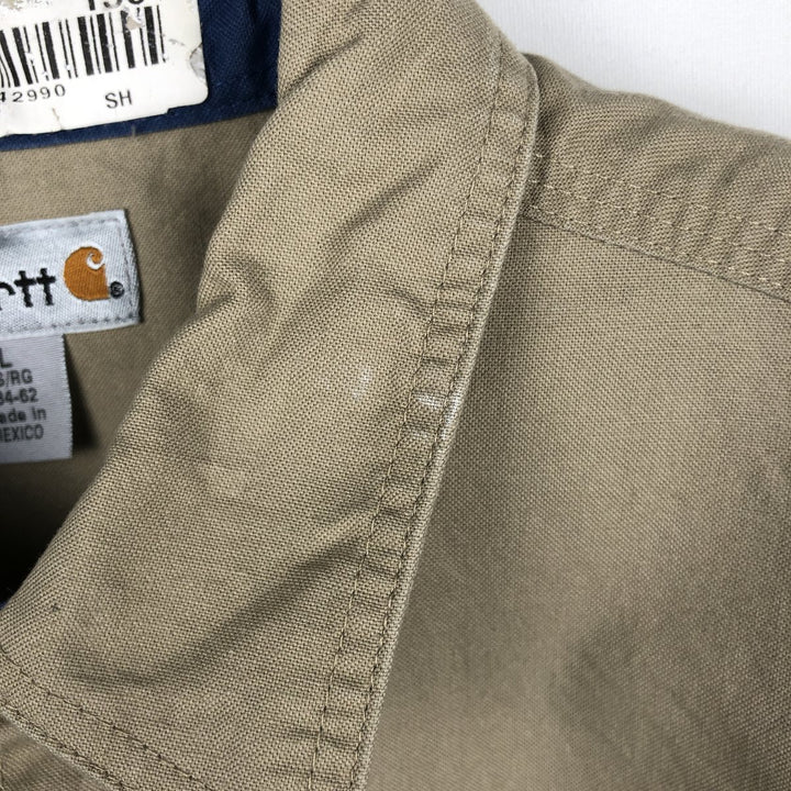 Carhartt short sleeve work shirt, size L for men unclear Khaki type beige Vintage Second Hand
