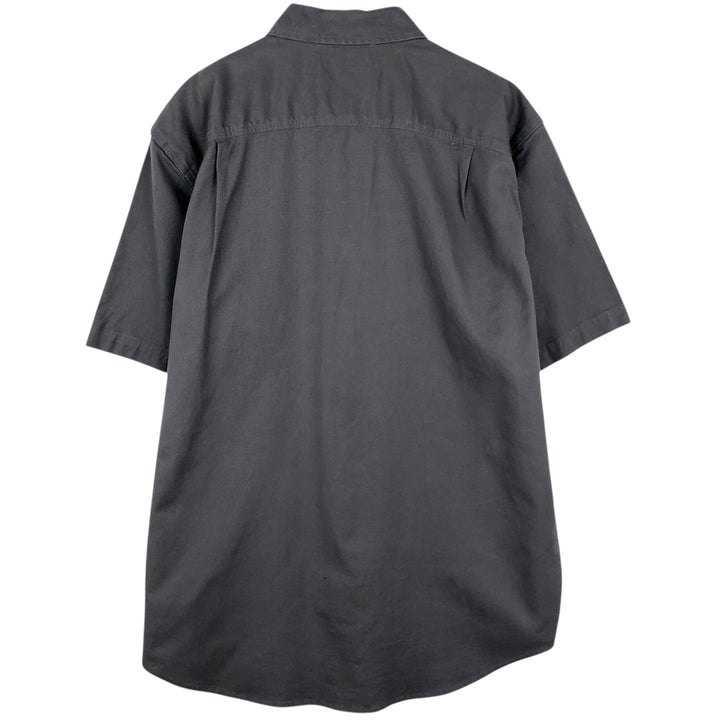 Carhartt Relaxed Fit Button-down Short Sleeve Work Shirt, Men's Size L cotton Charcoal Vintage Second Hand