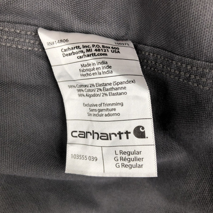 Carhartt Relaxed Fit Button-down Short Sleeve Work Shirt, Men's Size L cotton Charcoal Vintage Second Hand