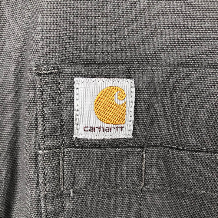 Carhartt Relaxed Fit Button-down Short Sleeve Work Shirt, Men's Size L cotton Charcoal Vintage Second Hand